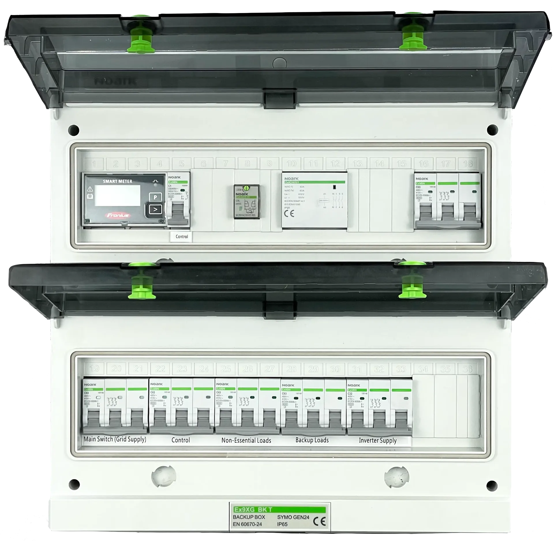 Ex9BK-T Noark 63A Three Phase IP65 Backup Box For Fronius Symo GEN24 Plus & Verto Plus